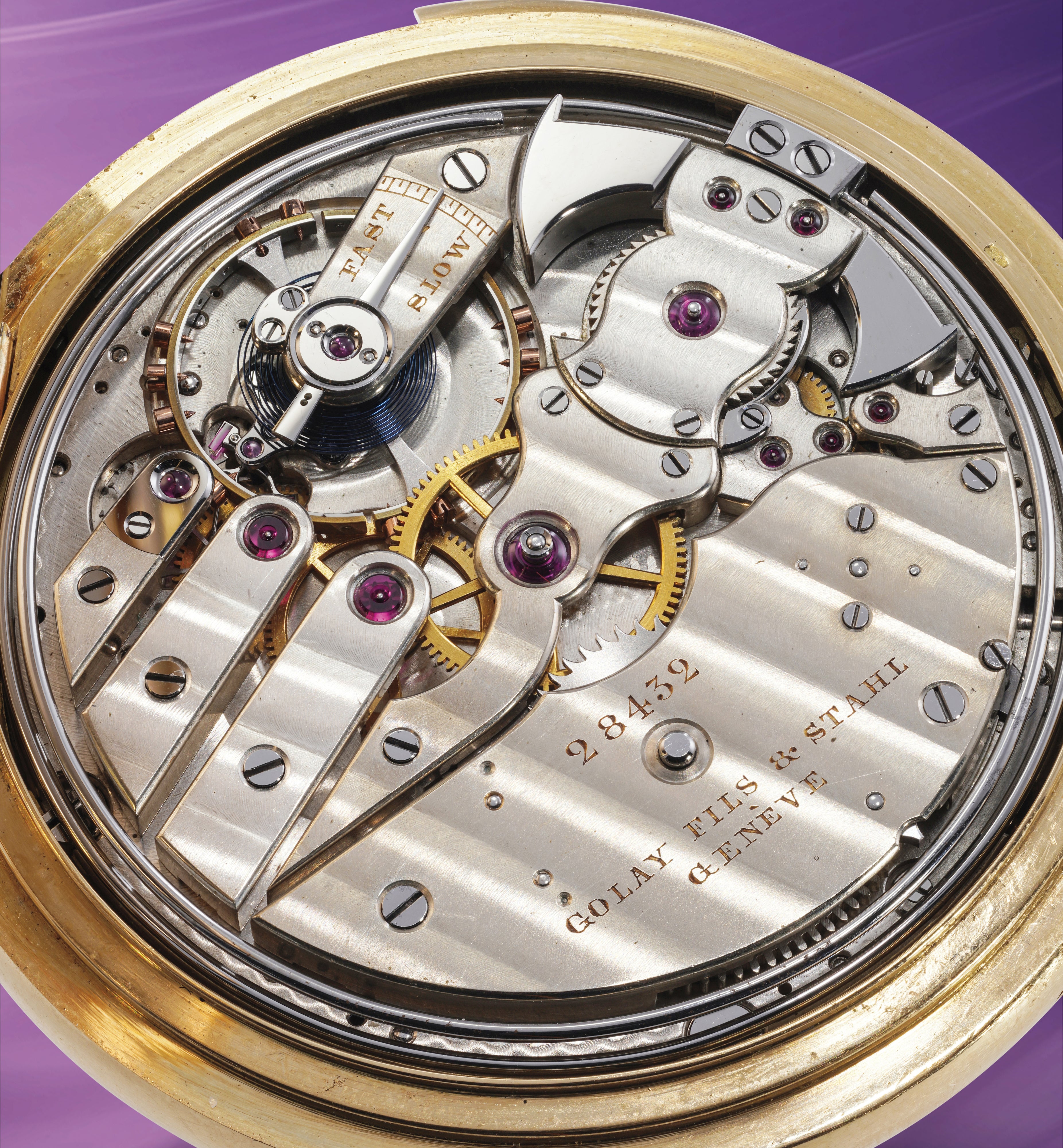 Golay Fils & Stahl Maharaja Patiala pocket watch — manually wound movement, 31 jewels, Guillaume balance