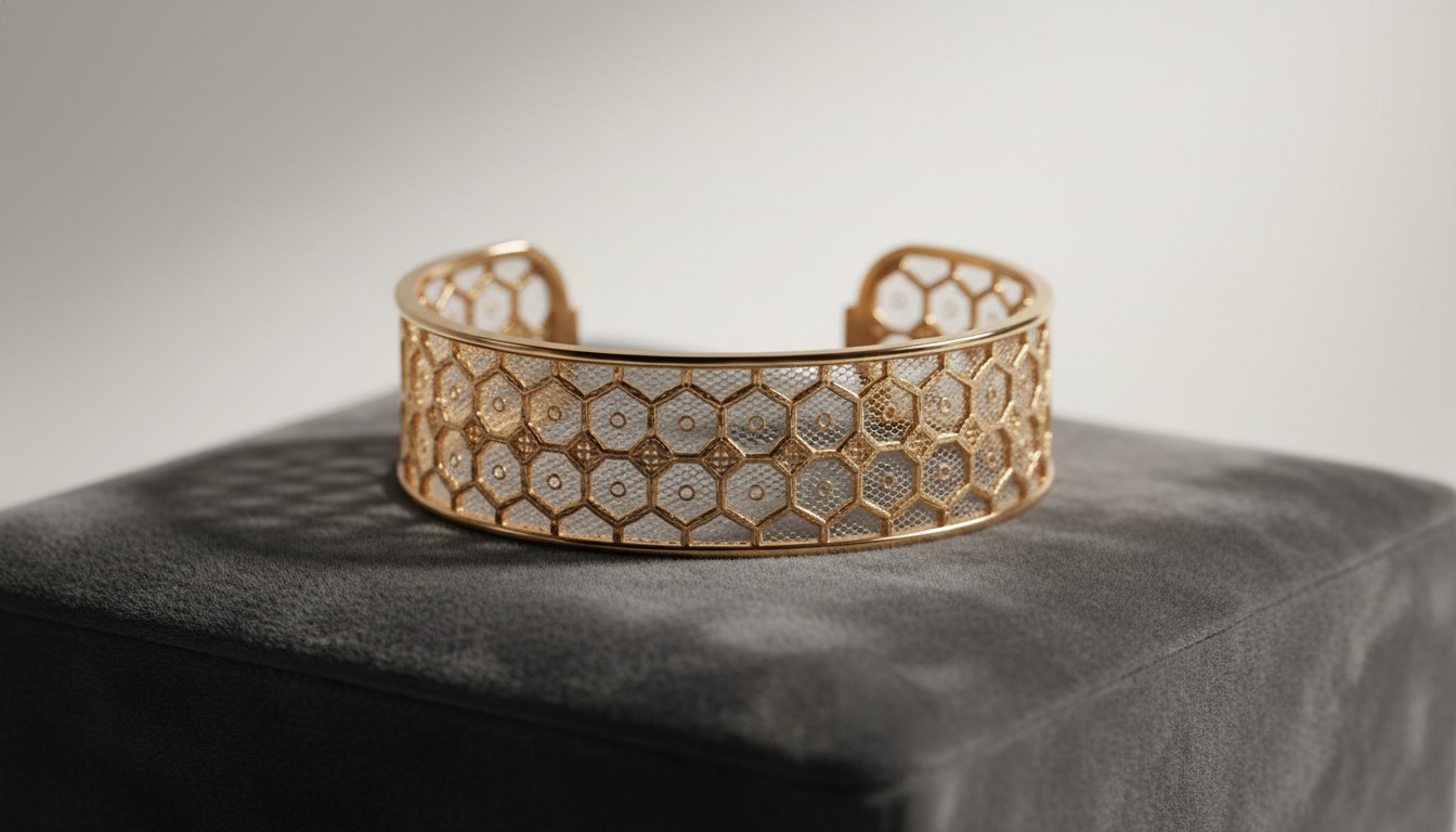 Buccellati tulle honeycomb openwork in pierced gold
