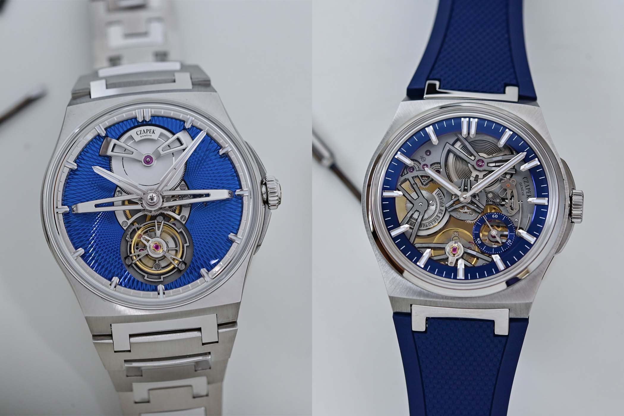 Czapek Antarctique Skeleton — open-worked titanium case, Caliber SXH5 with reversed escapement visible through dial