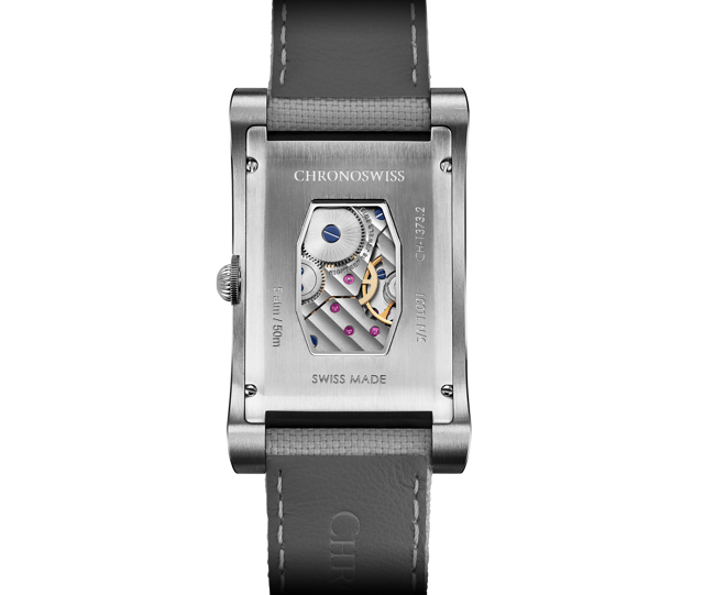 Underneath the colourful dial is the manually wound C.85757 calibre